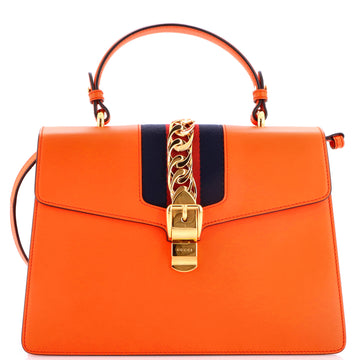 Gucci Sylvie Top Handle Bag Leather Medium