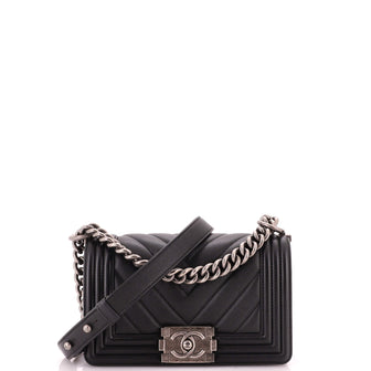 Chanel Boy Flap Bag Chevron Calfskin Small