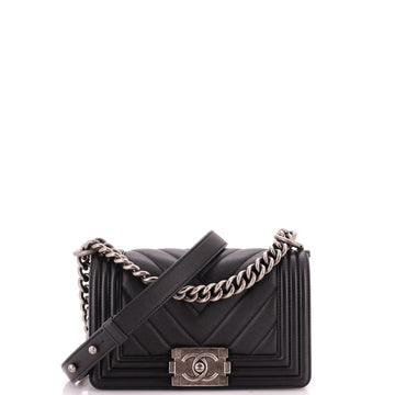 Chanel Boy Flap Bag Chevron Calfskin Small