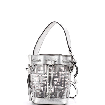 Fendi Mon Tresor Bucket Bag Sequin Zucca Embroidered PVC Mini