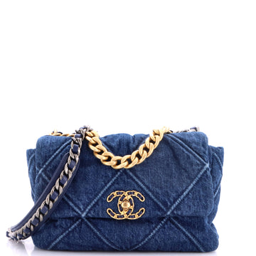 Chanel 19 Flap Bag Quilted Denim Medium