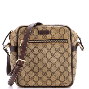 Gucci Front Zip Messenger GG Coated Canvas Small