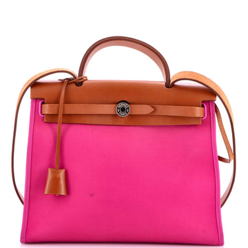 Hermes Herbag Zip Leather and Toile 31