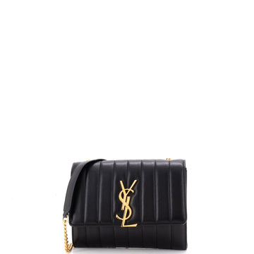Saint Laurent Vicky Crossbody Bag Vertical Quilted Leather Medium