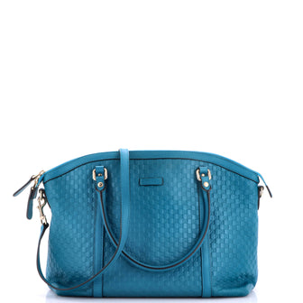 Gucci Britt Convertible Dome Satchel Microguccissima Leather Medium