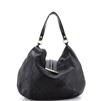 Gucci New Ladies Web Hobo Guccissima Leather Medium