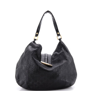 Gucci New Ladies Web Hobo Guccissima Leather Medium