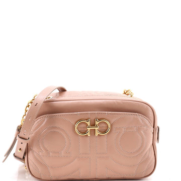 Salvatore Ferragamo Gancini Camera Bag Quilted Leather