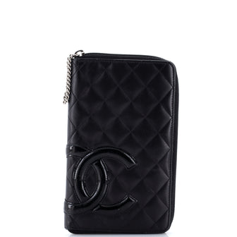Chanel Cambon Zip Around Organizer Wallet Quilted Lambskin