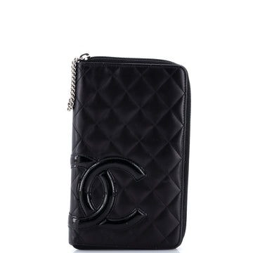 Chanel Cambon Zip Around Organizer Wallet Quilted Lambskin