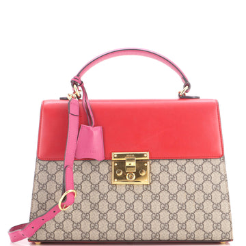 Gucci Padlock Top Handle Bag GG Coated Canvas and Leather Medium