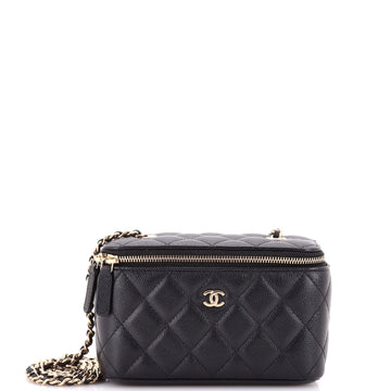 Chanel Classic Vanity Case with Chain Quilted Caviar Small
