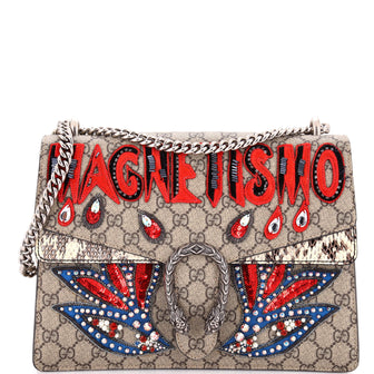 Gucci Dionysus Bag Embellished GG Coated Canvas with Python Medium