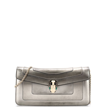 Bvlgari Serpenti Forever Chain Clutch Metallic Leather