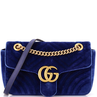 Gucci GG Marmont Flap Bag Matelasse Velvet Small