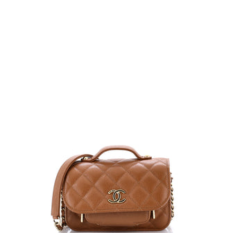 Chanel Business Affinity Flap Clutch with Chain Quilted Caviar