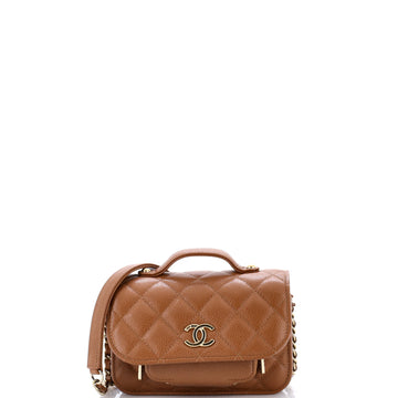 Chanel Business Affinity Flap Clutch with Chain Quilted Caviar