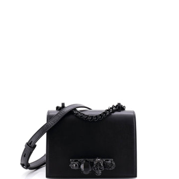 Alexander McQueen Jewelled Flap Satchel Leather Small