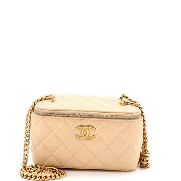 Chanel All Slide Long Vanity Case with Chain Quilted Lambskin Small