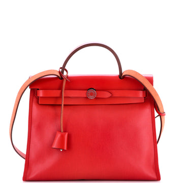 Hermes Herbag Zip Berline Vache Canvas and Leather 31