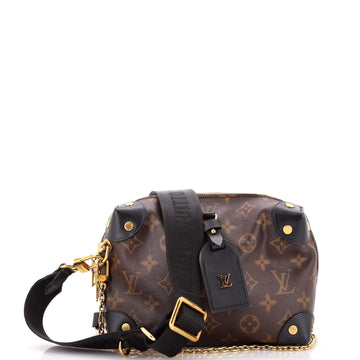 Louis Vuitton Petite Malle Souple Handbag Monogram Canvas with Leather