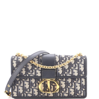 Christian Dior 30 Montaigne Chain Flap Bag Oblique Canvas East West