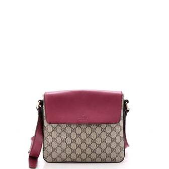 Gucci Flap Messenger Bag GG Coated Canvas with Leather Medium