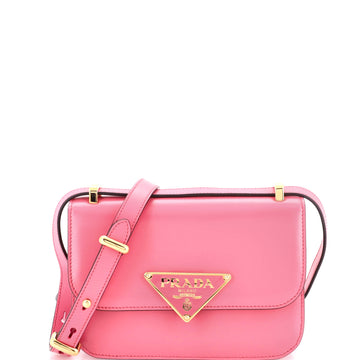 Prada Embleme Triangle Logo Flap Bag Soft Calfskin Small