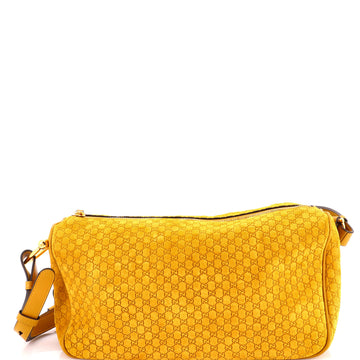 Gucci Half Horsebit Shoulder Bag GG Suede Medium