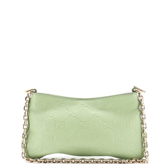 Gucci Emblem Chain Shoulder Bag Guccissima Leather Super Mini