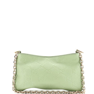 Gucci Emblem Chain Shoulder Bag Guccissima Leather Super Mini