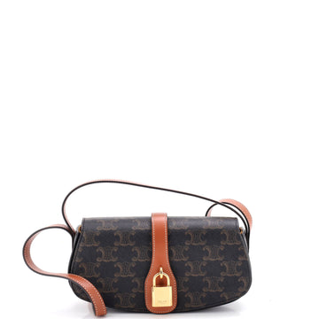Celine Tabou Clutch with Strap Triomphe Coated Canvas