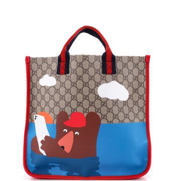 Gucci Children's Tote Printed GG Coated Canvas with Leather Medium