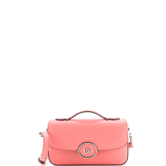 Gucci Petite GG Flap Shoulder Bag Leather Mini