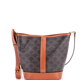Celine Bucket Bag Triomphe Coated Canvas Small