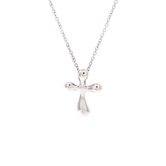 Tiffany & Co. Elsa Peretti Cross Pendant Necklace Platinum Small