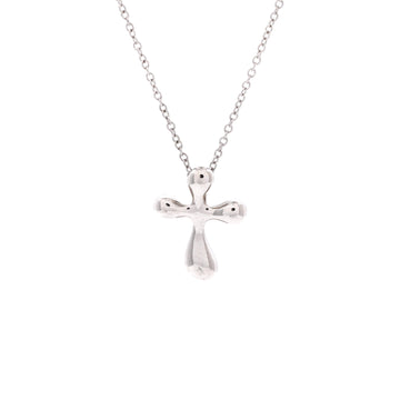 Tiffany & Co. Elsa Peretti Cross Pendant Necklace Platinum Small
