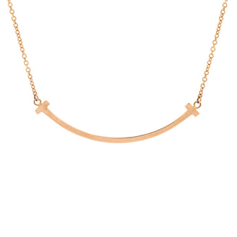 Tiffany & Co. T Smile Pendant Necklace 18K Rose Gold Small