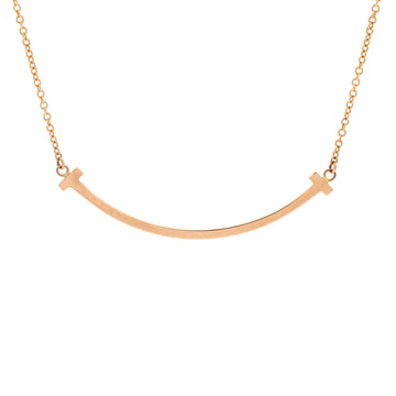 Tiffany & Co. T Smile Pendant Necklace 18K Rose Gold Small