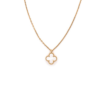 Van Cleef & Arpels Sweet Alhambra Pendant Necklace 18K Yellow Gold and Mother of Pearl