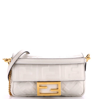 Fendi Baguette NM Bag Zucca Embossed Leather Mini