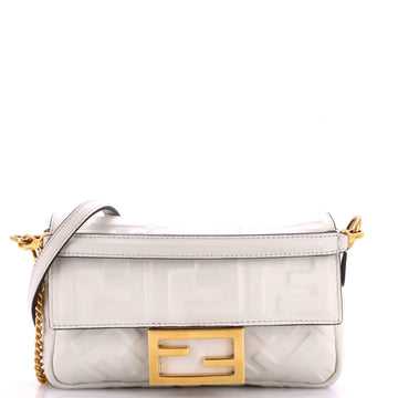 Fendi Baguette NM Bag Zucca Embossed Leather Mini
