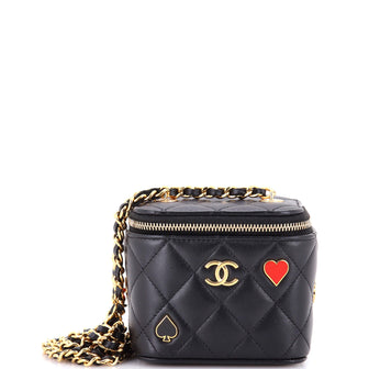 Chanel Coco Casino Vanity Case with Chain Quilted Lambskin Mini