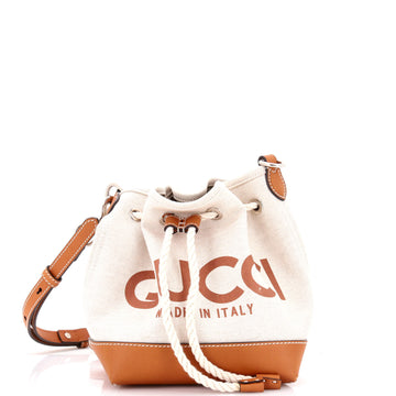 Gucci Logo Bucket Bag Printed Canvas