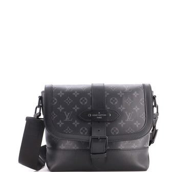 Louis Vuitton Saumur Messenger Bag Monogram Eclipse and Leather