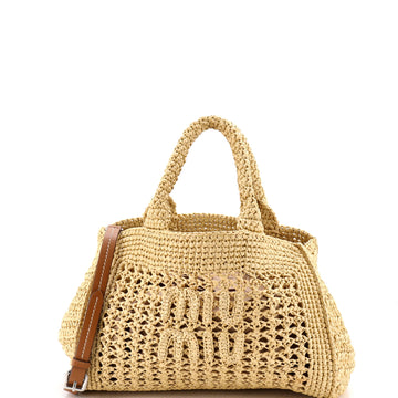 Miu Miu Convertible Open Tote Crochet Raffia