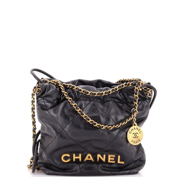 Chanel 22 Chain Hobo Quilted Calfskin Mini