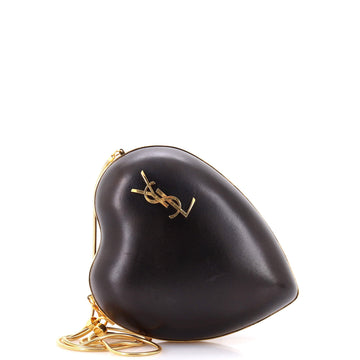Saint Laurent Love Heart Chain Box Clutch Leather Small