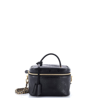 Louis Vuitton Vanity Handbag Monogram Ink Embossed Lambskin PM