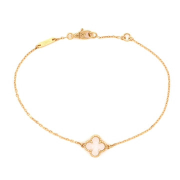 Van Cleef & Arpels Sweet Alhambra Bracelet 18K Yellow Gold and Mother of Pearl
